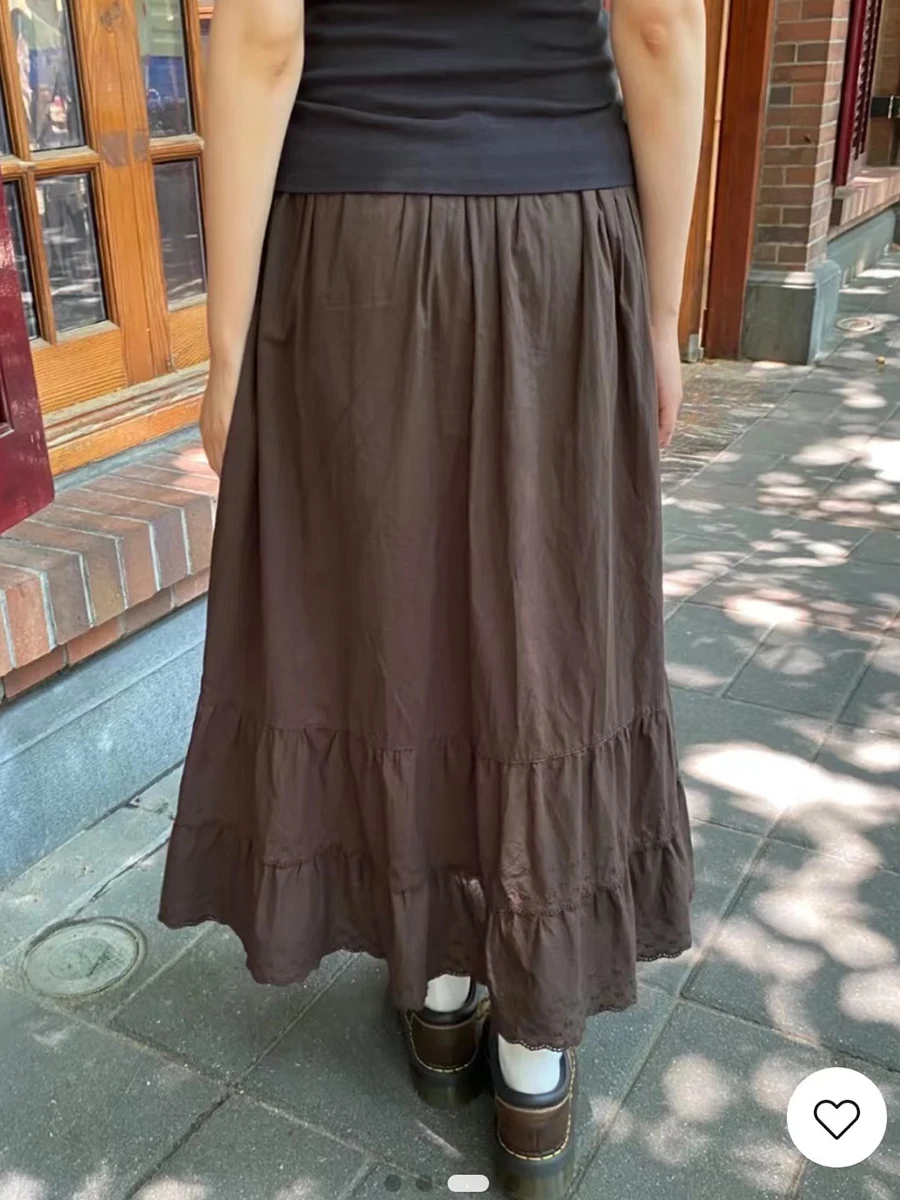 Коричневые длинные юбки с кружевной отделкой, женские новые хлопковые юбки трапециевидной формы с завязками и высокой талией в консервативном стиле Faldas, классическая винтажная милая юбка трапециевидной формы
Коричневые длинные юбки с кружевной отделкой, женские новые хлопковые юбки трапециевидной формы с завязками и высокой талией в консервативном стиле Faldas, классическая винтажная милая юбка трапециевидной формы