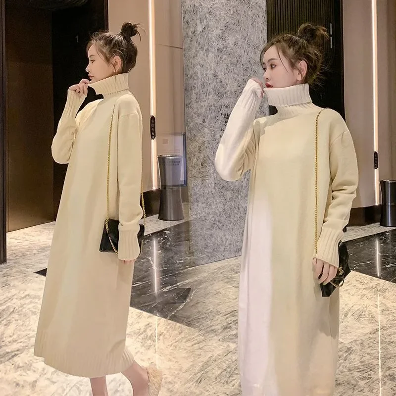 High neck pullover sweater dress for women autumn and winter long version new fashion style base woolen dress XQ84
High neck pullover sweater dress for women autumn and winter long version new fashion style base woolen dress XQ84