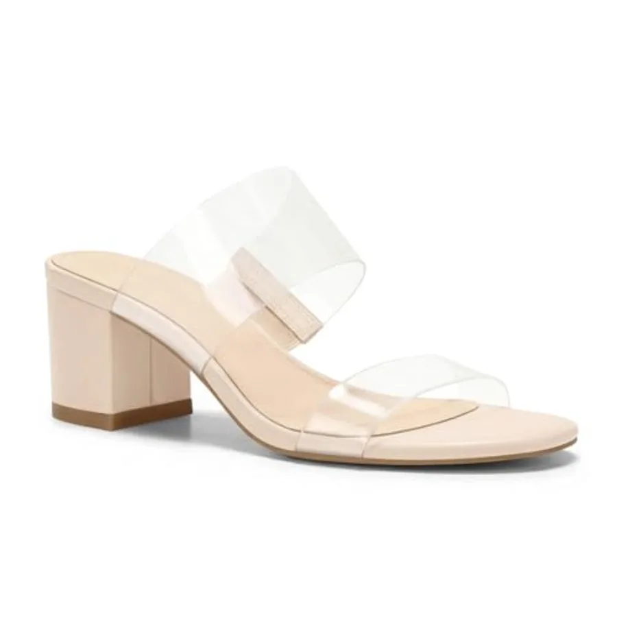 Coutgo Women's Clear Heeled Sandals Transparent Two Strap Chunky Block Heels Mules Open Toe Slip On Dress Shoes
Coutgo Women's Clear Heeled Sandals Transparent Two Strap Chunky Block Heels Mules Open Toe Slip On Dress Shoes