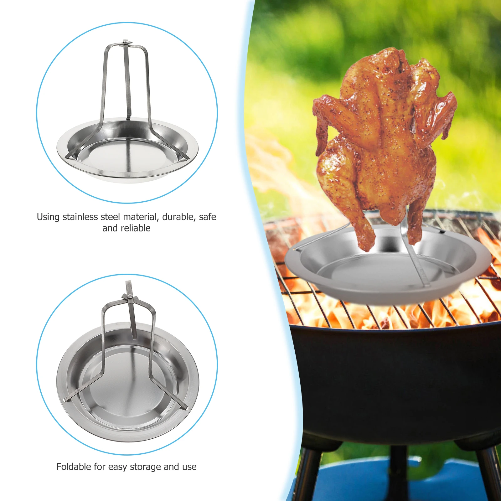 Stainless Steel Chicken Roaster Rack Portable BBQ Grill Plate Camping Hiking Non Stick Poultry St Fat Drip Off
Stainless Steel Chicken Roaster Rack Portable BBQ Grill Plate Camping Hiking Non Stick Poultry St Fat Drip Off