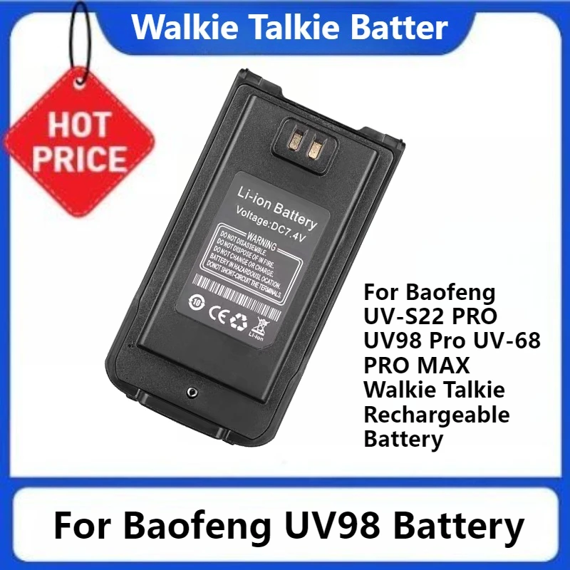 Battery for Baofeng UV-S22 PRO UV98 Pro UV-68 PRO MAX Walkie Talkie Rechargeable Battery Type-C Charging for CB Radio
Battery for Baofeng UV-S22 PRO UV98 Pro UV-68 PRO MAX Walkie Talkie Rechargeable Battery Type-C Charging for CB Radio