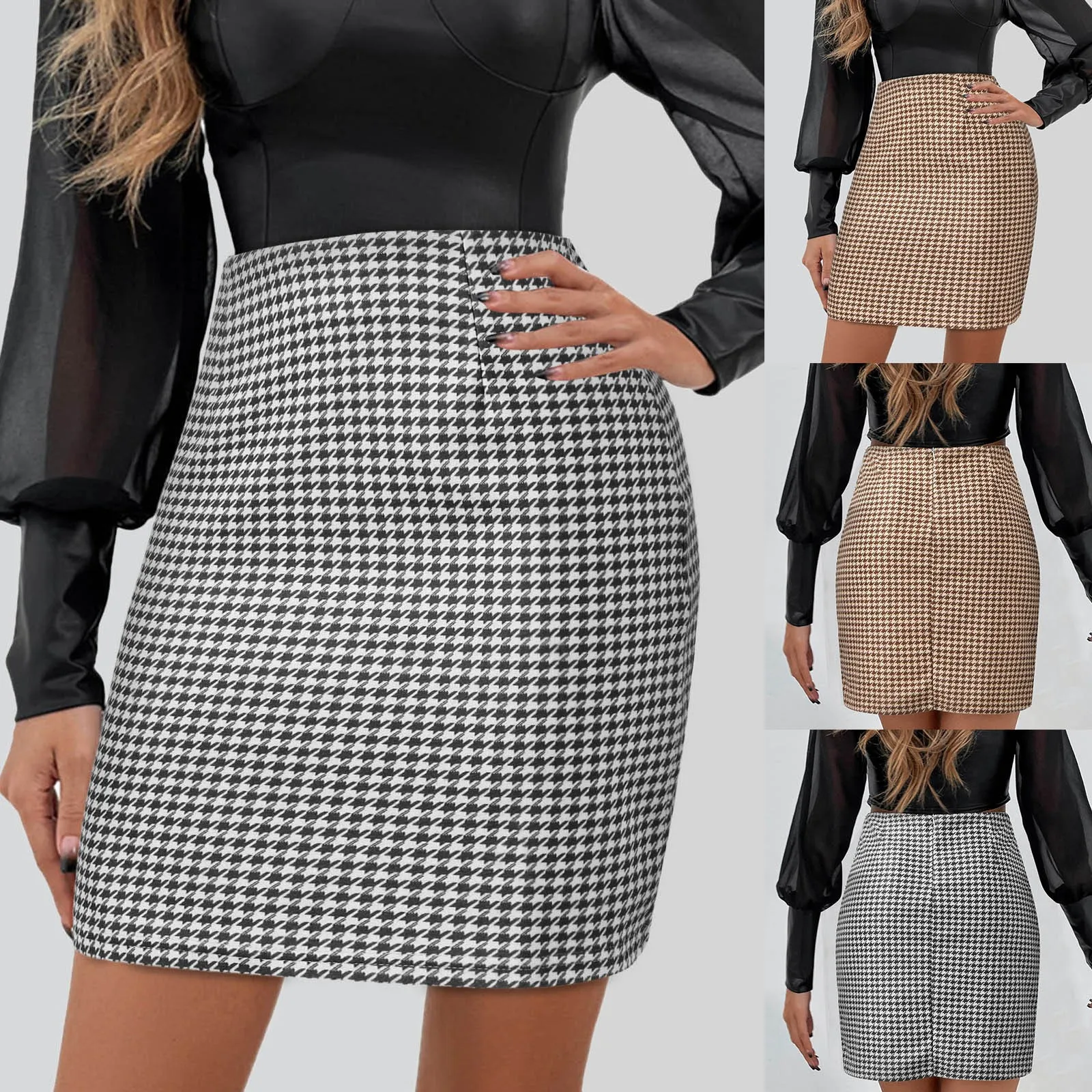 2024 Spring Autumn Winter Women Skirt Casual Slim High Waist Short Skirt Elegant Houndstooth Straight Skirt Skirts
2024 Spring Autumn Winter Women Skirt Casual Slim High Waist Short Skirt Elegant Houndstooth Straight Skirt Skirts