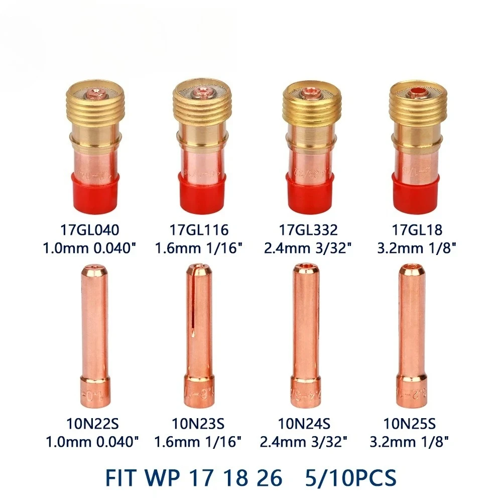5pcs 17GL Series Gas Lens Collet Body 1.0-3.2mm for TIG Welding Torch 17 18 26
5pcs 17GL Series Gas Lens Collet Body 1.0-3.2mm for TIG Welding Torch 17 18 26