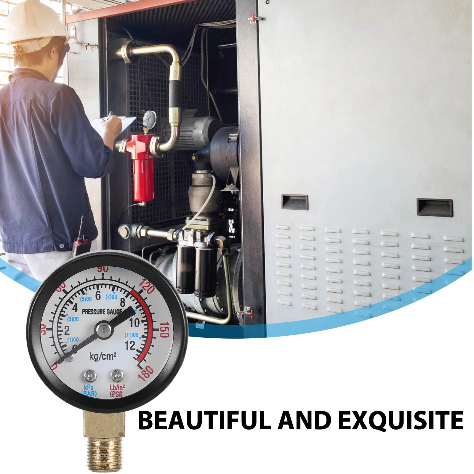 Pressure Gauge Accessories 0-12KG High Radial Gauge for Compressors Pumps Brass Fittings Portable Air Meter
Pressure Gauge Accessories 0-12KG High Radial Gauge for Compressors Pumps Brass Fittings Portable Air Meter