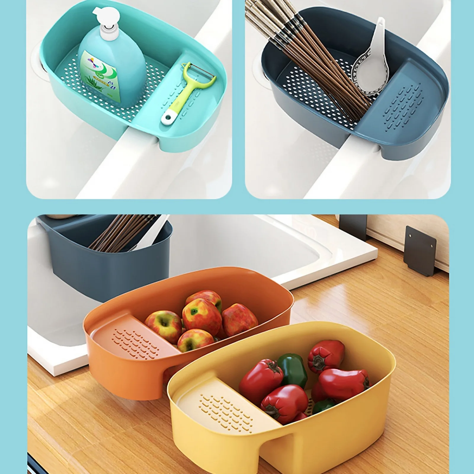 4 Pcs Kitchen Sink Drain Basket Stylish ganizer Holder for Fruit Vegetable Wash Storage Container Rack
4 Pcs Kitchen Sink Drain Basket Stylish ganizer Holder for Fruit Vegetable Wash Storage Container Rack