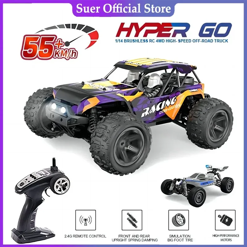 1:14 55km/h Brushless RC Drift Car With LED Lights 4WD Electric High Speed Racing Remote Control Monster Truck for Kids Adults
1:14 55km/h Brushless RC Drift Car With LED Lights 4WD Electric High Speed Racing Remote Control Monster Truck for Kids Adults