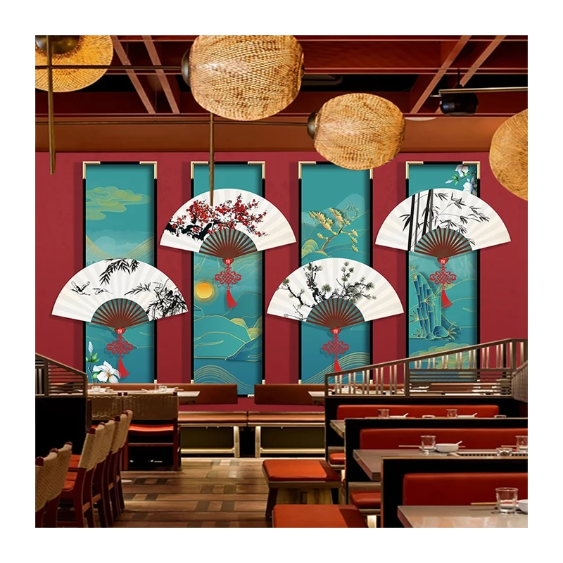 Customized products 3d New Chinese style fan antique photography background wall hot pot shop barbecue shop wallpaper restaurant
Customized products 3d New Chinese style fan antique photography background wall hot pot shop barbecue shop wallpaper restaurant