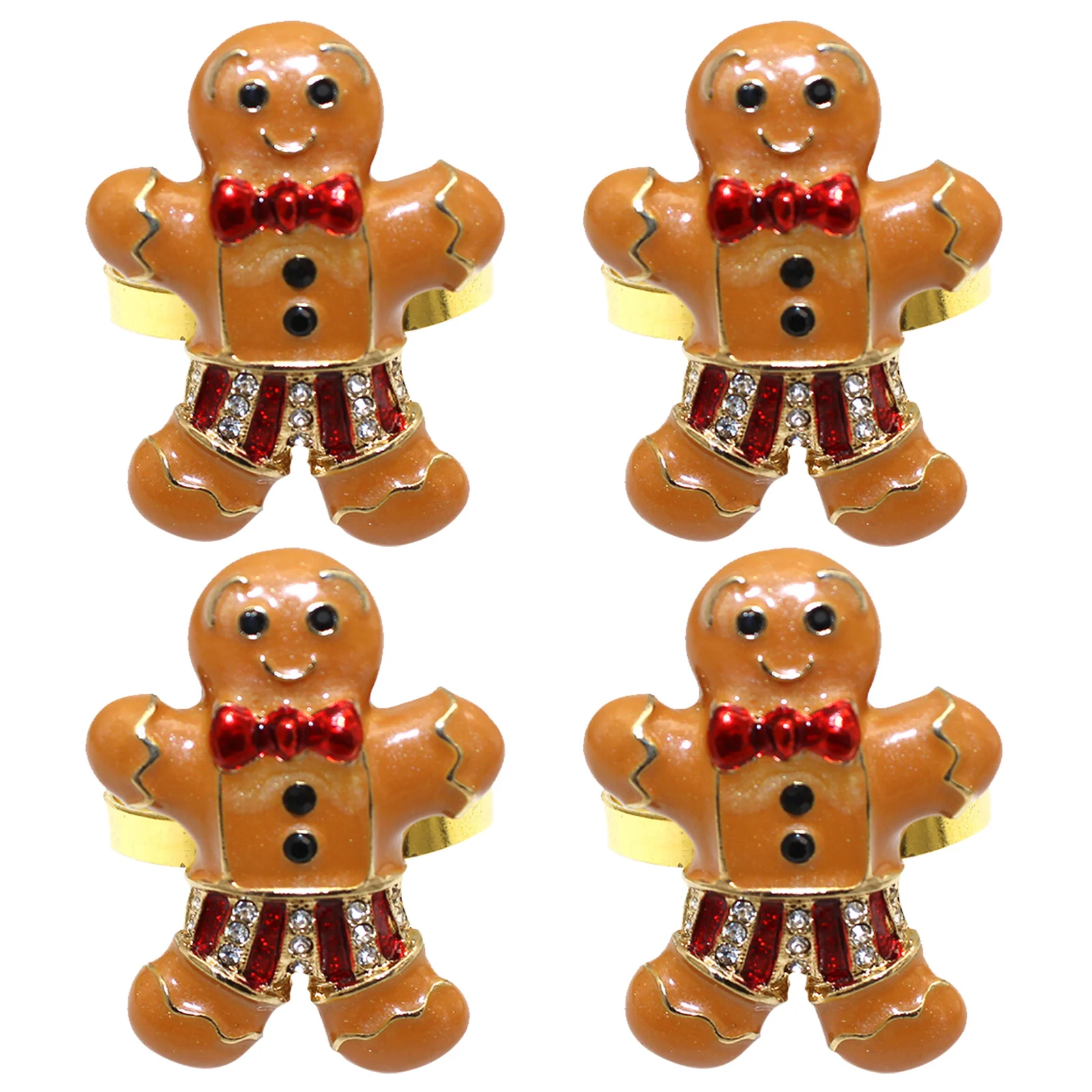 4 шт. декор, праздничные кольца для салфеток, держатель для пряничного человечка на день рождения, посуда из сплава