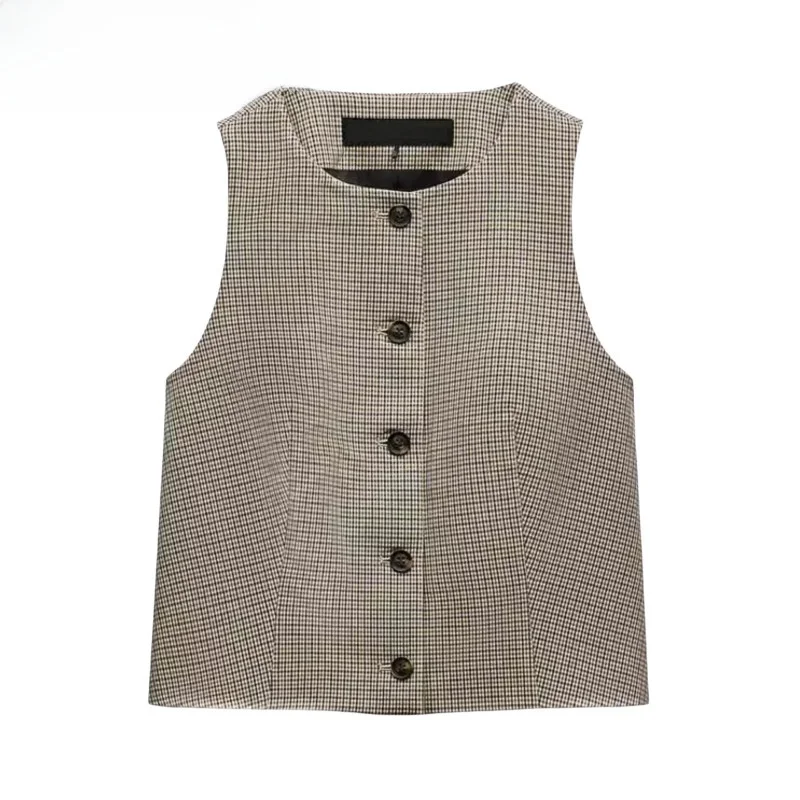 Autumn Winter Women's round Ne Plaid Svel Vest with Belt Long Pants Faionable Versatile Cotton Button up Top
Autumn Winter Women's round Ne Plaid Svel Vest with Belt Long Pants Faionable Versatile Cotton Button up Top