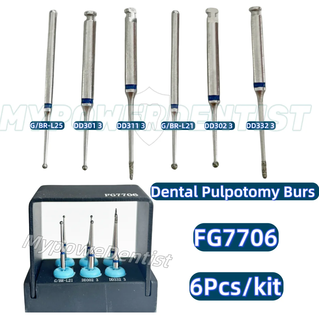 Dental Pulpotomy Access Open Pulp Cavity Burs Less Invasive 6Pcs/Kit FG77006
Dental Pulpotomy Access Open Pulp Cavity Burs Less Invasive 6Pcs/Kit FG77006