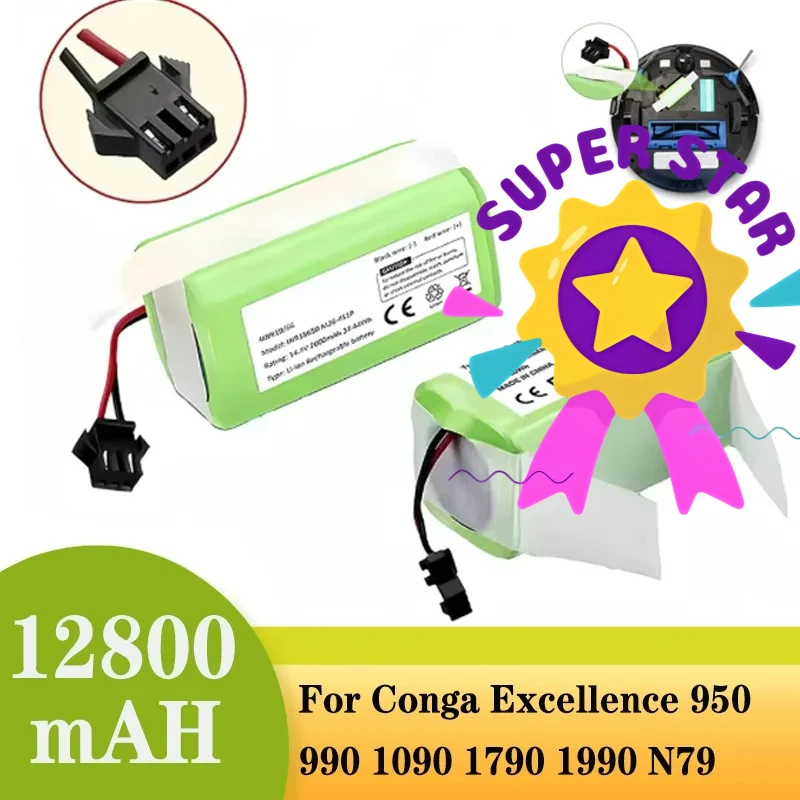 14.4V 12800mAh Li-ion Battery For Cecotec Conga Excellence 950 990 1090 Ecovacs Deebot DN621 601/605 Eufy RoboVac 35C i7 V710
14.4V 12800mAh Li-ion Battery For Cecotec Conga Excellence 950 990 1090 Ecovacs Deebot DN621 601/605 Eufy RoboVac 35C i7 V710