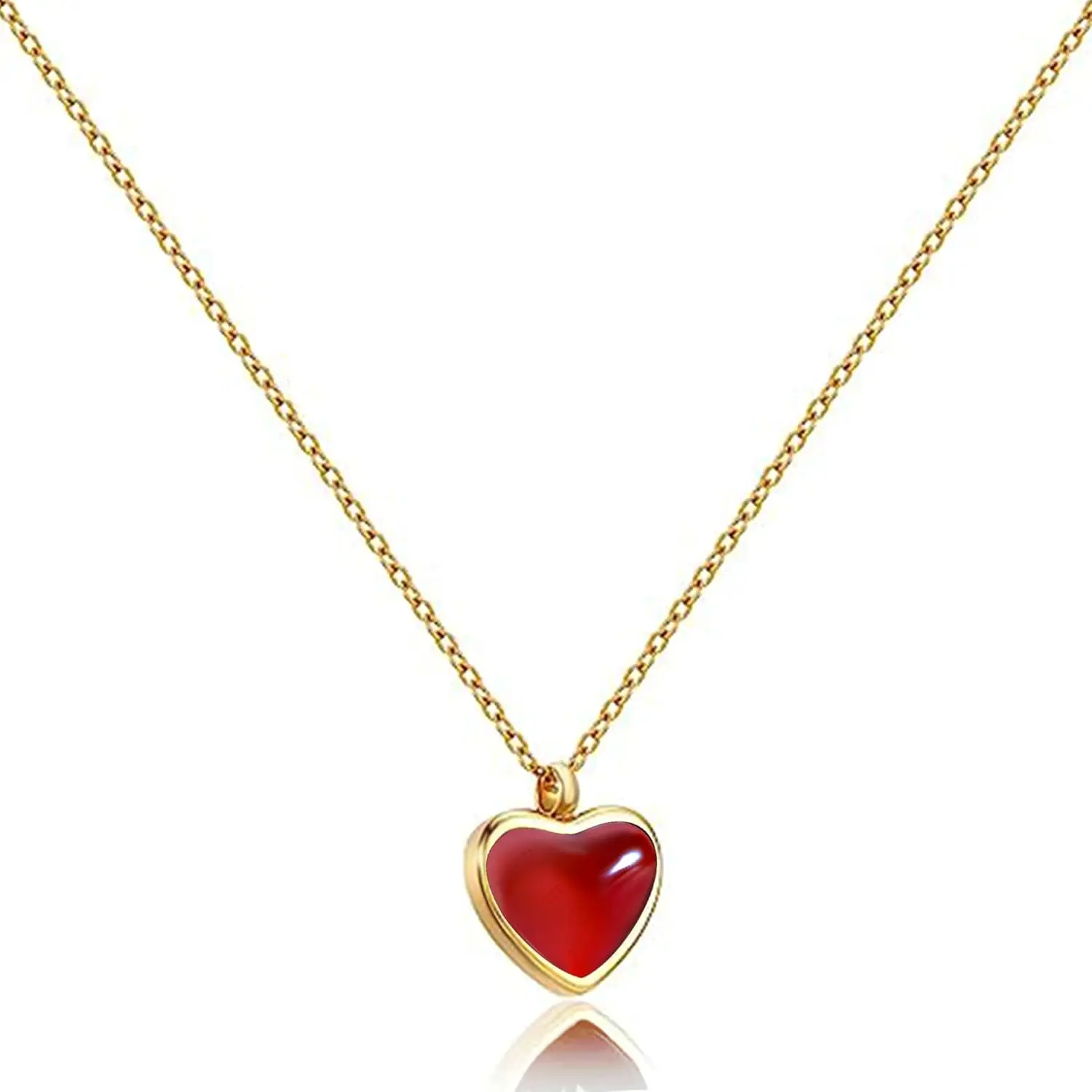 Popular Gold Border Pendant Necklaces Red Diamond Love Heart Necklace for Women Valentine's Day Party Jewelry Gift
Popular Gold Border Pendant Necklaces Red Diamond Love Heart Necklace for Women Valentine's Day Party Jewelry Gift