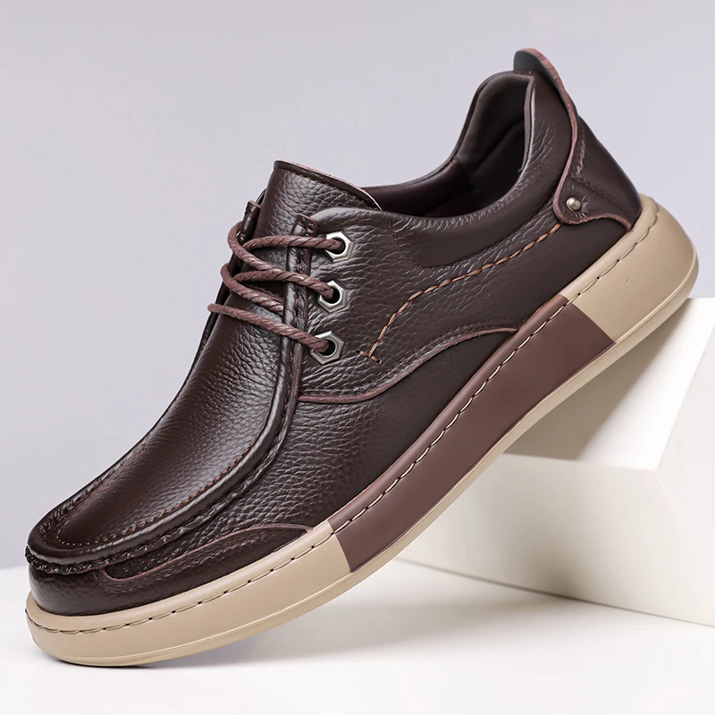 Men's Autumn New Arrival Black Leather Shoes - Breathable Thick-Sole Stylish Sneakers, Casual & Sporty, Versatile & Lightweight
Men's Autumn New Arrival Black Leather Shoes - Breathable Thick-Sole Stylish Sneakers, Casual & Sporty, Versatile & Lightweight