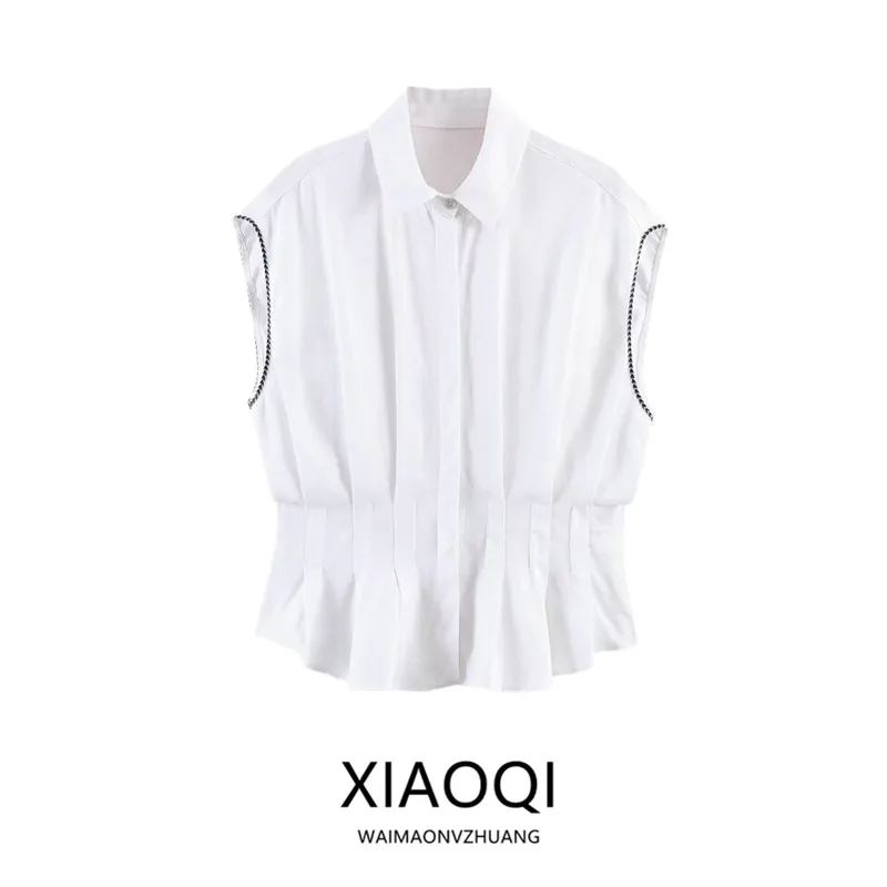 Summer 2026 Women's Fashion Sleeveless Pleated Collared Shirt Versatile New Arrival Simple Style Regular Length Fabric Blend
Summer 2026 Women's Fashion Sleeveless Pleated Collared Shirt Versatile New Arrival Simple Style Regular Length Fabric Blend