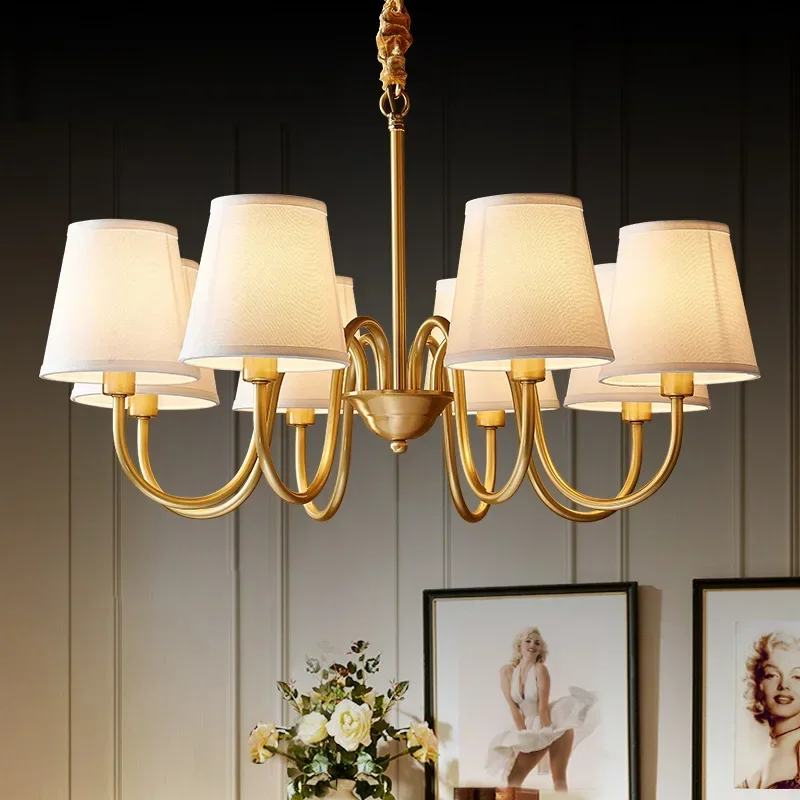 Modern American Copper Led Chandelier Ceiling Lamp Living Dining Room Kitchen Hanging Light Luxury Fabric Home Decor Pendant Lig
Modern American Copper Led Chandelier Ceiling Lamp Living Dining Room Kitchen Hanging Light Luxury Fabric Home Decor Pendant Lig