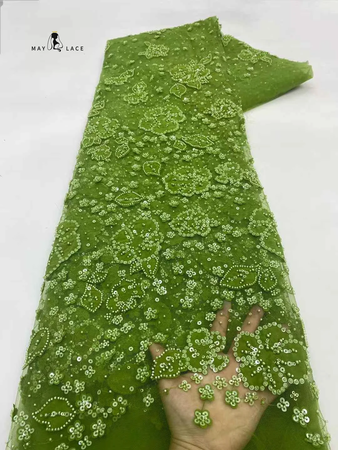 African Beaded Lace Fabric Green Embroidery Tulle French Mesh Sequins Lace Fabric Nigerian Tulle Lace For Party Dresses Women
African Beaded Lace Fabric Green Embroidery Tulle French Mesh Sequins Lace Fabric Nigerian Tulle Lace For Party Dresses Women
