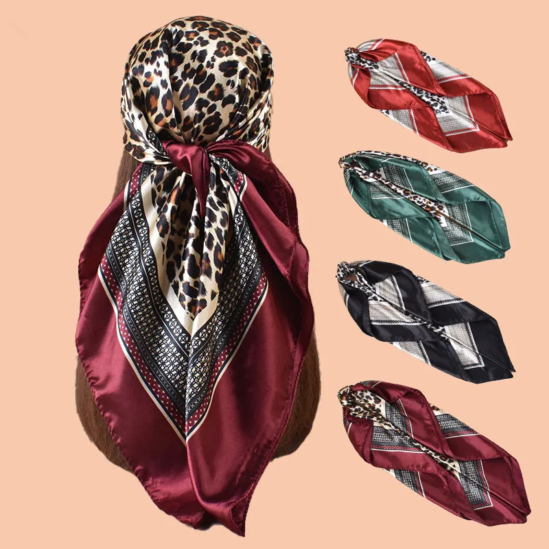 New Leopard Print Silk Scarf Top Shawls Women Four Seasons Hair Scarves Hijab Foulard Luxury Bandana Femme Headscarf 90*90cm
New Leopard Print Silk Scarf Top Shawls Women Four Seasons Hair Scarves Hijab Foulard Luxury Bandana Femme Headscarf 90*90cm