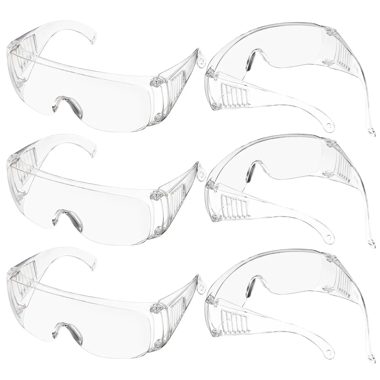 6 Pcs Clear Protective Eyewear Lab Safety Lightweight Frame Wrap Around Goggles over Glasses for Men Women Side Shields
6 Pcs Clear Protective Eyewear Lab Safety Lightweight Frame Wrap Around Goggles over Glasses for Men Women Side Shields