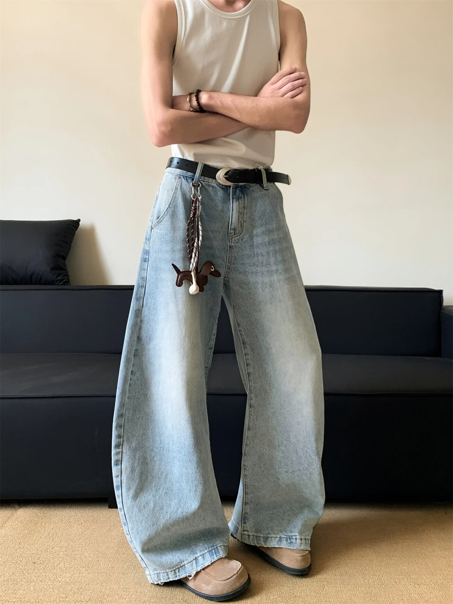 Retro American Sle Men's Jeans Knife Waed Straight Loose Casual Versatile Vintage Look Summer Faion Trend
Retro American Sle Men's Jeans Knife Waed Straight Loose Casual Versatile Vintage Look Summer Faion Trend