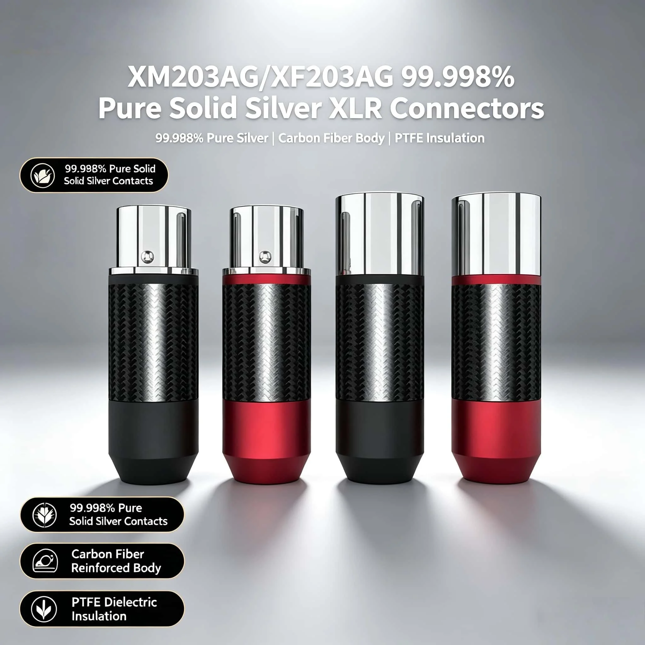 VIBORG XM203AG/XF203AGPure silver XLR Plug Connector Jack Hifi Audio Balance Connector solid silver xlr g HiFi Audio Speaker
VIBORG XM203AG/XF203AGPure silver XLR Plug Connector Jack Hifi Audio Balance Connector solid silver xlr g HiFi Audio Speaker