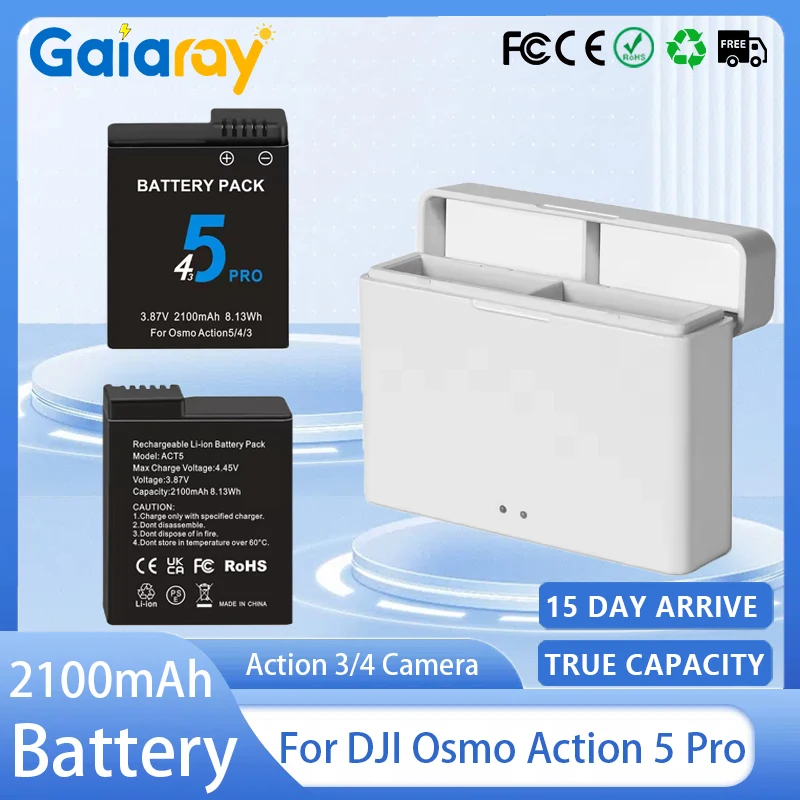 Battery for DJI Osmo Action 5 Pro Action Camera Batteries 2 Slots Fast Charger 2100mah Battery for Osmo 3 4 5 Pro Accessories
Battery for DJI Osmo Action 5 Pro Action Camera Batteries 2 Slots Fast Charger 2100mah Battery for Osmo 3 4 5 Pro Accessories