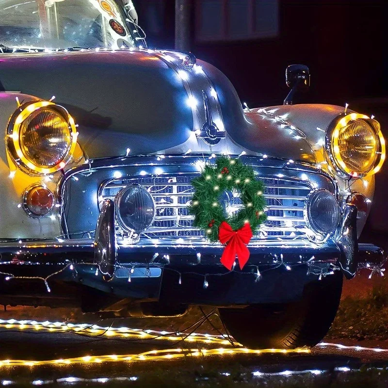 Holiday Christmas Car Wreath with Lights for Cars Trucks and SUVs Durable Plastic Exterior Accessories Car Decoration Supplies
Holiday Christmas Car Wreath with Lights for Cars Trucks and SUVs Durable Plastic Exterior Accessories Car Decoration Supplies