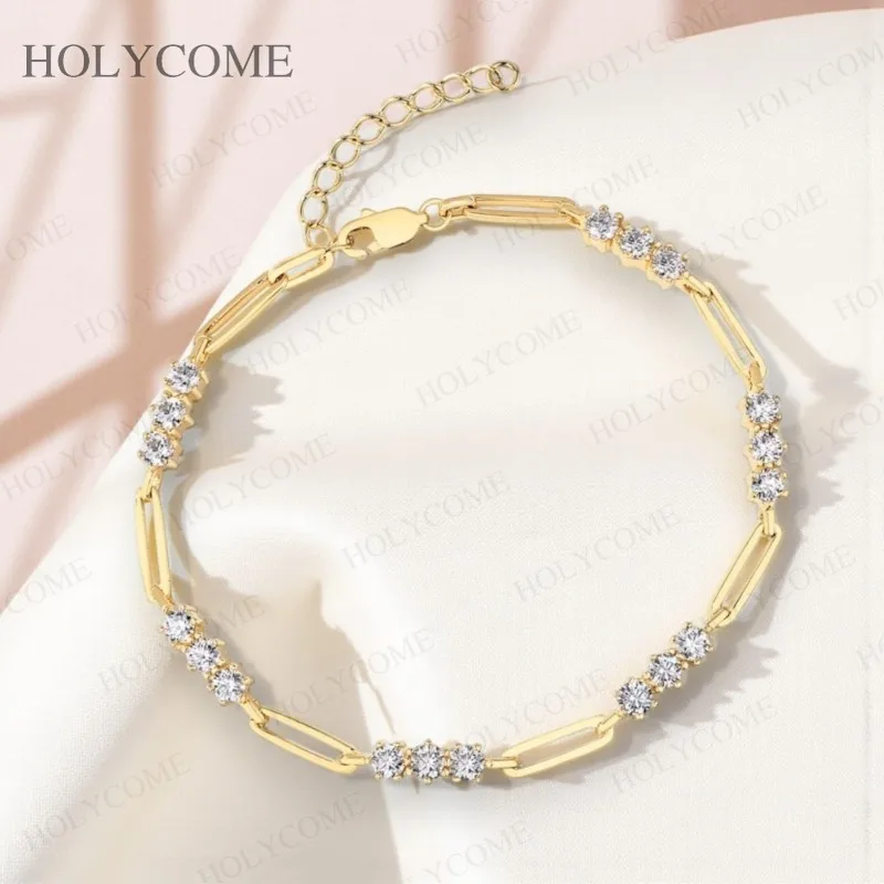 925 Sterling Silver MoissaniteTennis Bracelet Round Cut Hip-Hop Tennis Bracelet For Wedding Party Jewelry Fashion Gifts Charms
925 Sterling Silver MoissaniteTennis Bracelet Round Cut Hip-Hop Tennis Bracelet For Wedding Party Jewelry Fashion Gifts Charms