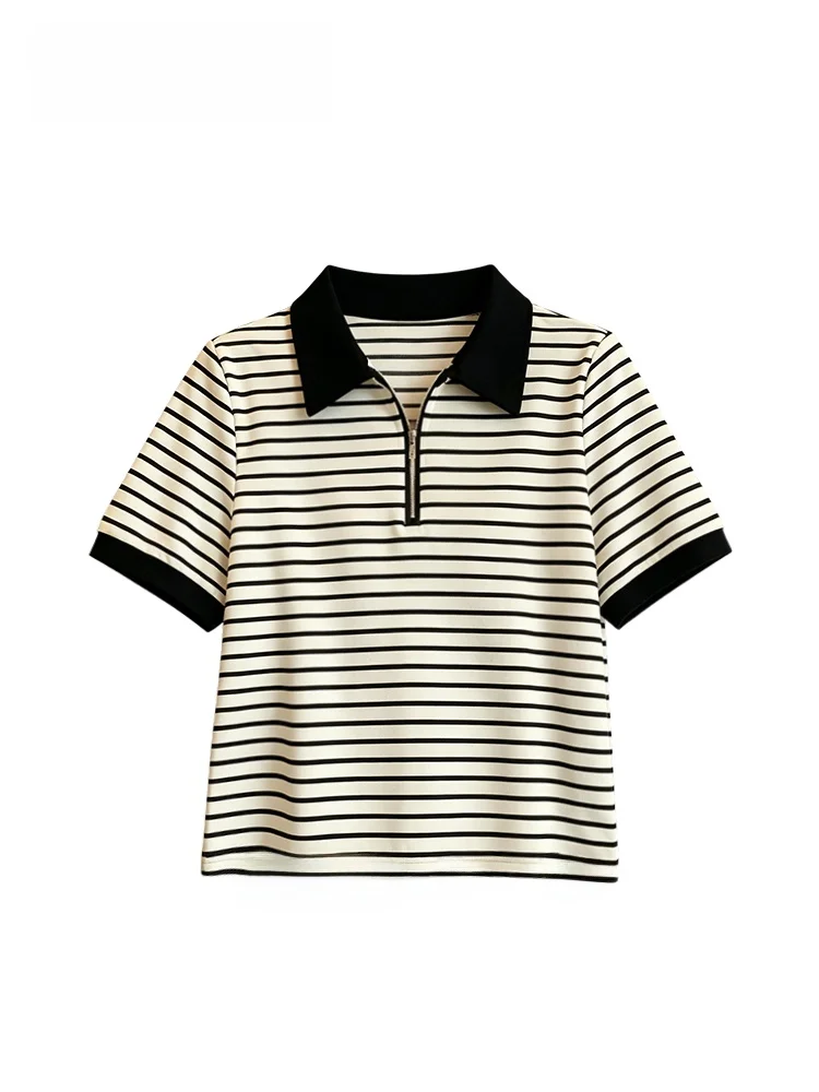 Cara CLUB plus Size Women's T-Shirt Short Sleeve Collar Loose Fit Summer Striped Top Trendy plus Size Inner Wear
Cara CLUB plus Size Women's T-Shirt Short Sleeve Collar Loose Fit Summer Striped Top Trendy plus Size Inner Wear