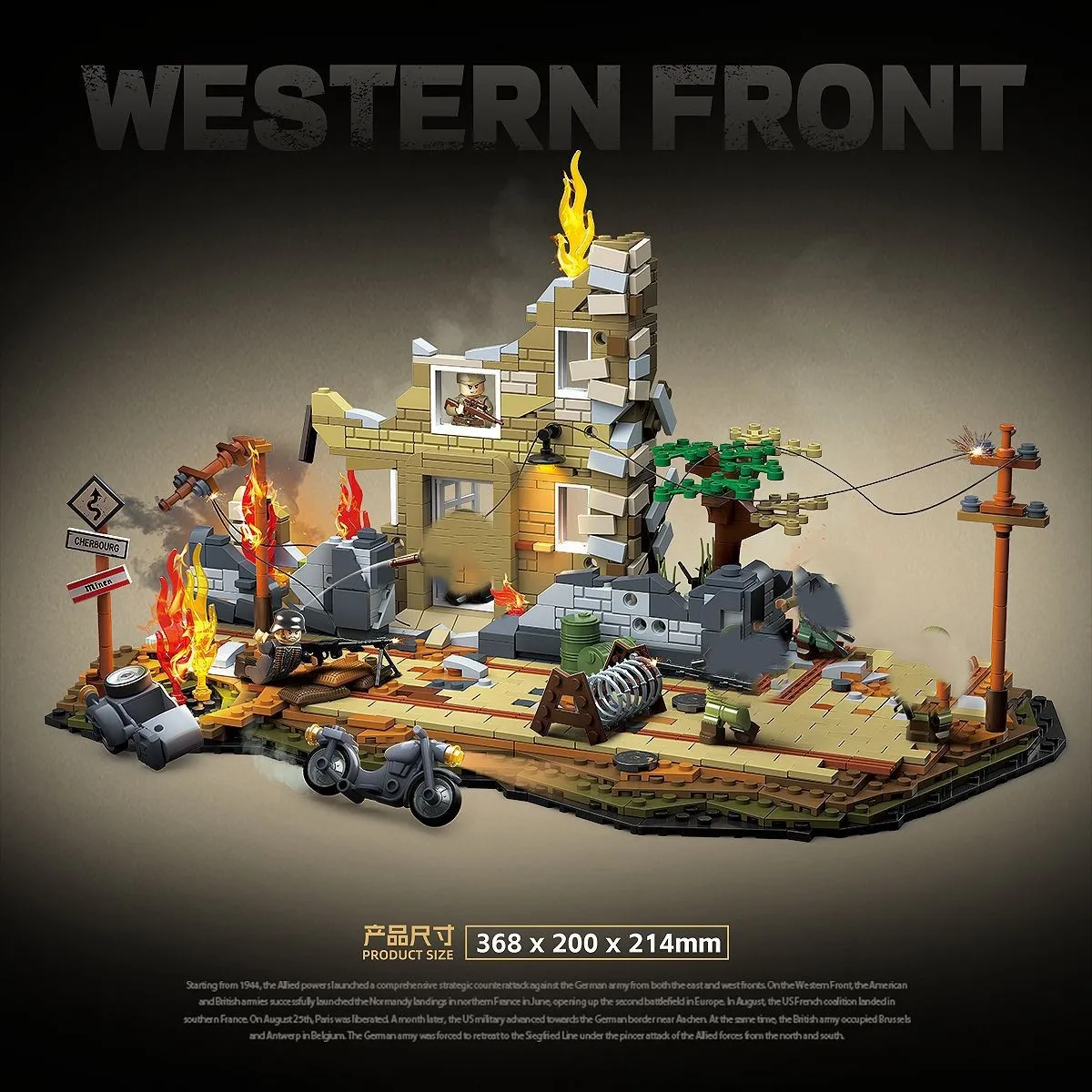 Large Scene Western Front City Battle Building Blocks Children's Assembly Toy Educational Playset 1145pcs NO.100280
Large Scene Western Front City Battle Building Blocks Children's Assembly Toy Educational Playset 1145pcs NO.100280