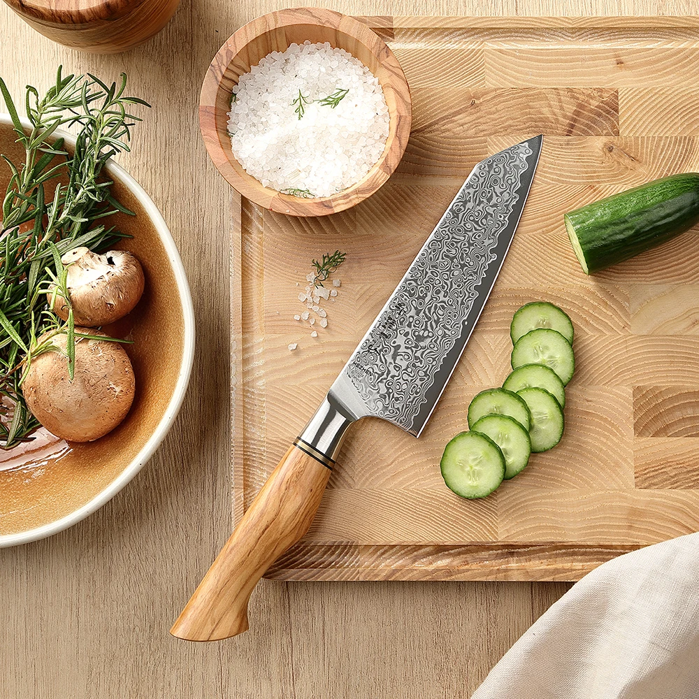 HEZHEN 5.8 inches Bunka Knife 67 Layer Damascus Steel Cook Knife Pretty Knife Olive wood Kitchen Knife
HEZHEN 5.8 inches Bunka Knife 67 Layer Damascus Steel Cook Knife Pretty Knife Olive wood Kitchen Knife