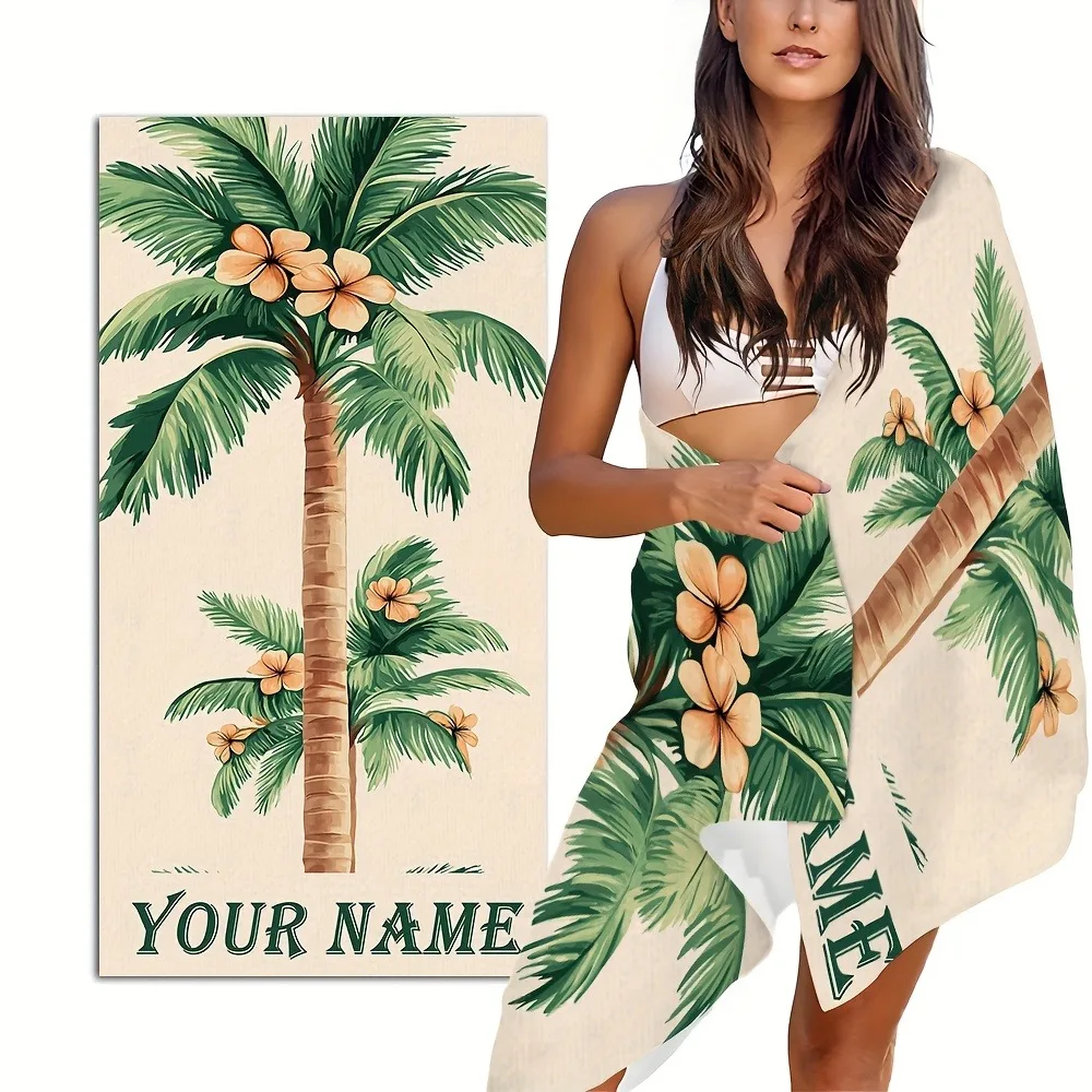 Customized Name Beach Towel Gift, Palm Tree and Flower Pattern Absorbent Microfiber Towel Cloth, Suitable for Swimming, Yoga, Pi
Customized Name Beach Towel Gift, Palm Tree and Flower Pattern Absorbent Microfiber Towel Cloth, Suitable for Swimming, Yoga, Pi