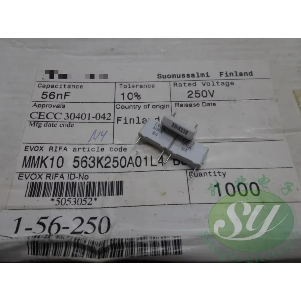 20PCS EVOX RIFA MMK10 0.056uF/250V 56nf 563 Brand New 10mm Film Capacitor
20PCS EVOX RIFA MMK10 0.056uF/250V 56nf 563 Brand New 10mm Film Capacitor