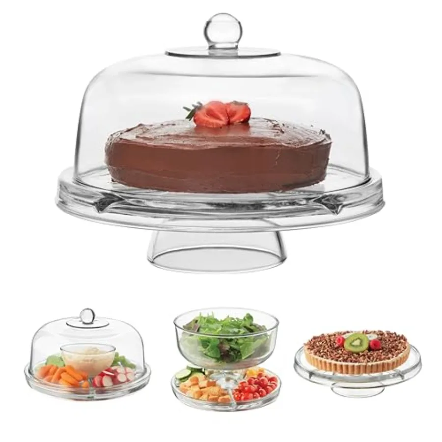 Selene Domed Cake Stand, Unique Space Saving Glass Cake Stand with Dome, Multi-Purpose Dip Bowl To Serve Snacks and More
Selene Domed Cake Stand, Unique Space Saving Glass Cake Stand with Dome, Multi-Purpose Dip Bowl To Serve Snacks and More