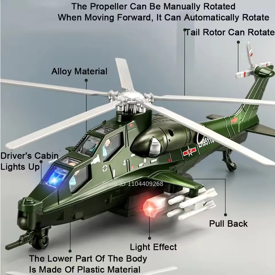 1:52 WZ-10 Helicopter Alloy Aircraft Model Sound and Light Audio Ornament Diecast Alloy Model Collectible Miniature Airplane
1:52 WZ-10 Helicopter Alloy Aircraft Model Sound and Light Audio Ornament Diecast Alloy Model Collectible Miniature Airplane