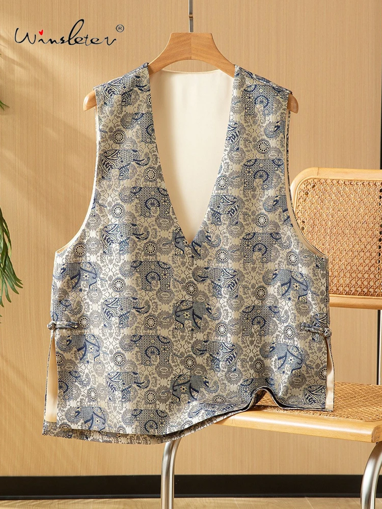 Элегантный жилет Winsleter из 40% шелка и 60% шерсти, женский, с глубоким V-образным вырезом, геометрический узор, свободный топ в ретро-стиле, новинка весны 2026, T61902CC
Элегантный жилет Winsleter из 40% шелка и 60% шерсти, женский, с глубоким V-образным вырезом, геометрический узор, свободный топ в ретро-стиле, новинка весны 2026, T61902CC
