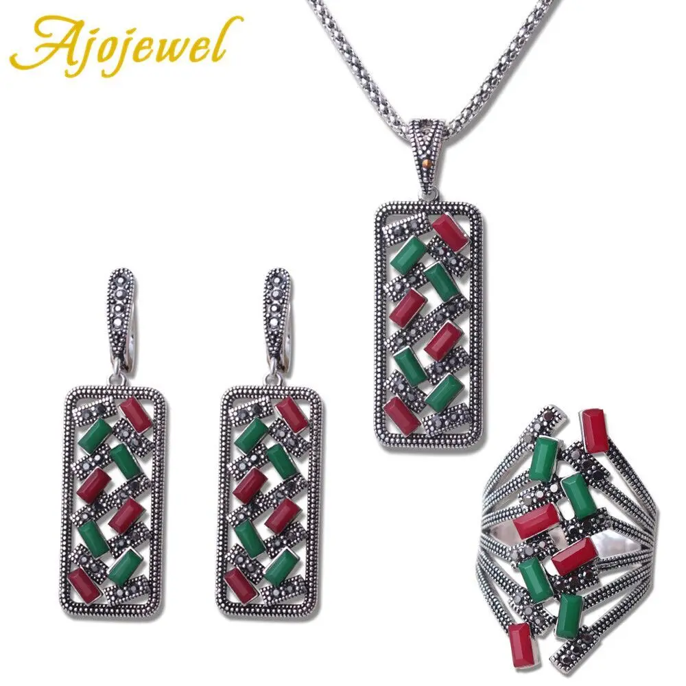 Ajojewel Vintage Bohemian Jewelry Set For Women Colorful Zircon Crystal Geometric Ring Earrings Necklace & Pendant
Ajojewel Vintage Bohemian Jewelry Set For Women Colorful Zircon Crystal Geometric Ring Earrings Necklace & Pendant