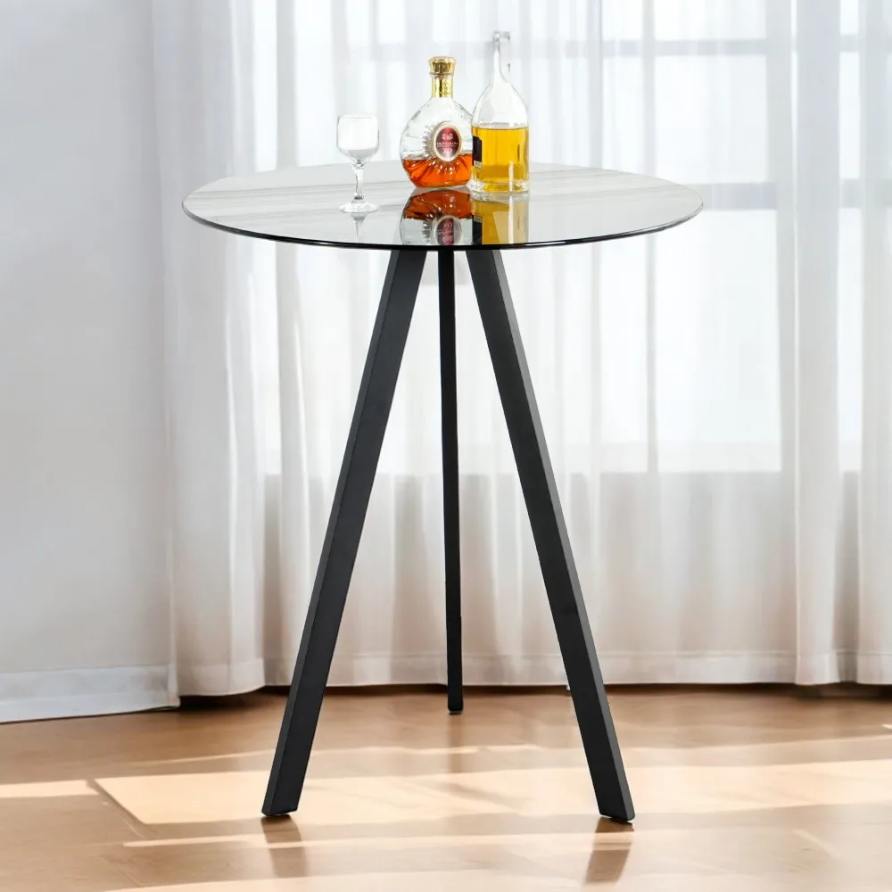 Modern Kitchen Glass dining table ROUND Tempered Glass Grey 31.5" BAR Table top,Clear BAR Table Metal Legs,BLACK legs (set of 1)
Modern Kitchen Glass dining table ROUND Tempered Glass Grey 31.5" BAR Table top,Clear BAR Table Metal Legs,BLACK legs (set of 1)