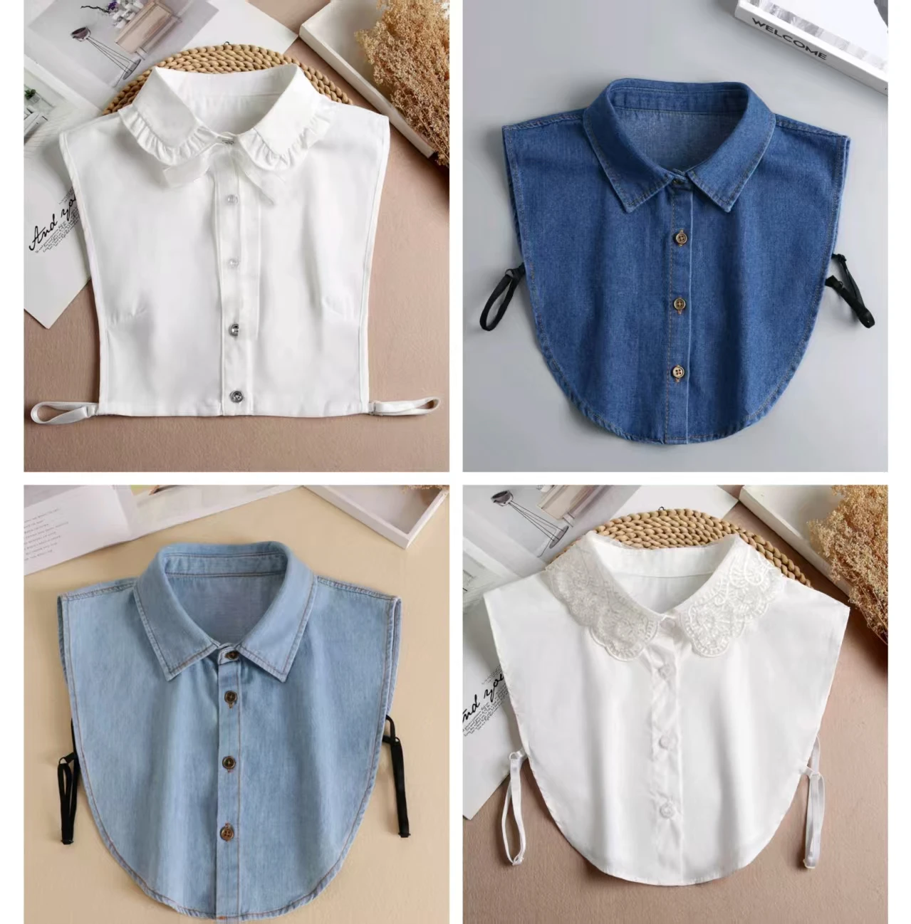 White Lace Chiffon Doll Cotton Fake Collar Shirt Women Detachable Collar Ruffle False Collar Woman Lapel Women Top Collars Decor
White Lace Chiffon Doll Cotton Fake Collar Shirt Women Detachable Collar Ruffle False Collar Woman Lapel Women Top Collars Decor