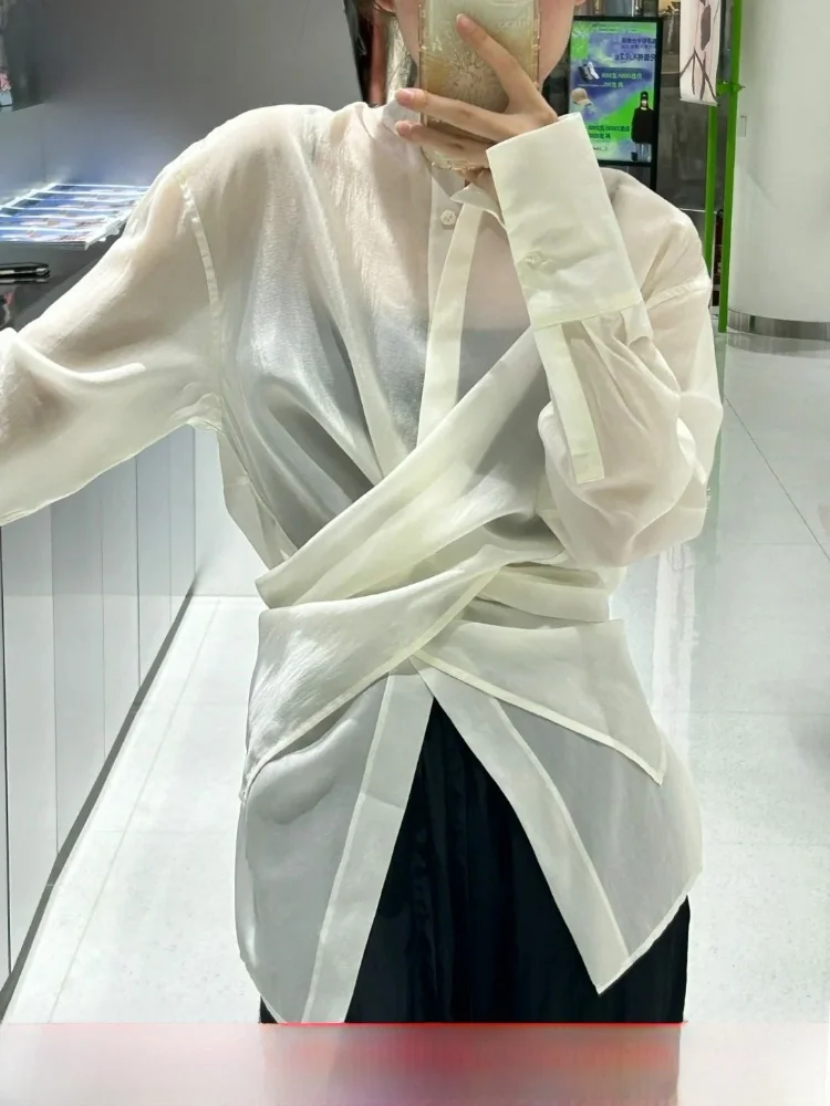 Winni Celh2024: Многофункциональная прозрачная блузка с длинным рукавом, прямой крой, эффект «туманного» дизайна, для повседневной носки
Winni Celh2024: Многофункциональная прозрачная блузка с длинным рукавом, прямой крой, эффект «туманного» дизайна, для повседневной носки