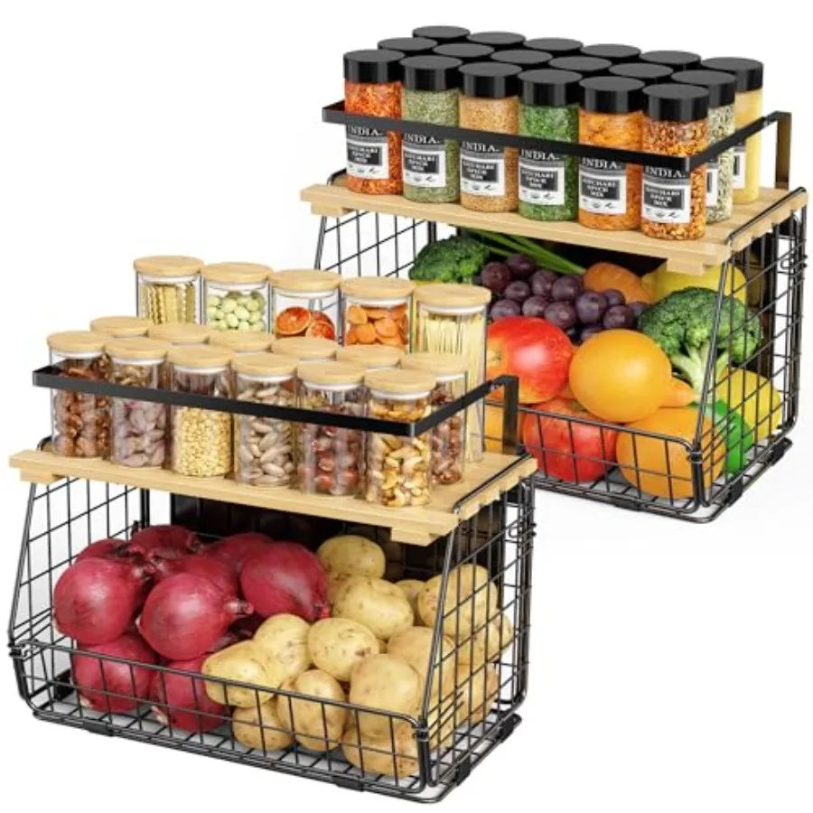 Magnetic Shelf for Fridge with Lid: 2 Pack Fruit Potato and Onion Storage Bin - Magnetic Spice Rack for Refrigerator and Kitche
Magnetic Shelf for Fridge with Lid: 2 Pack Fruit Potato and Onion Storage Bin - Magnetic Spice Rack for Refrigerator and Kitche
