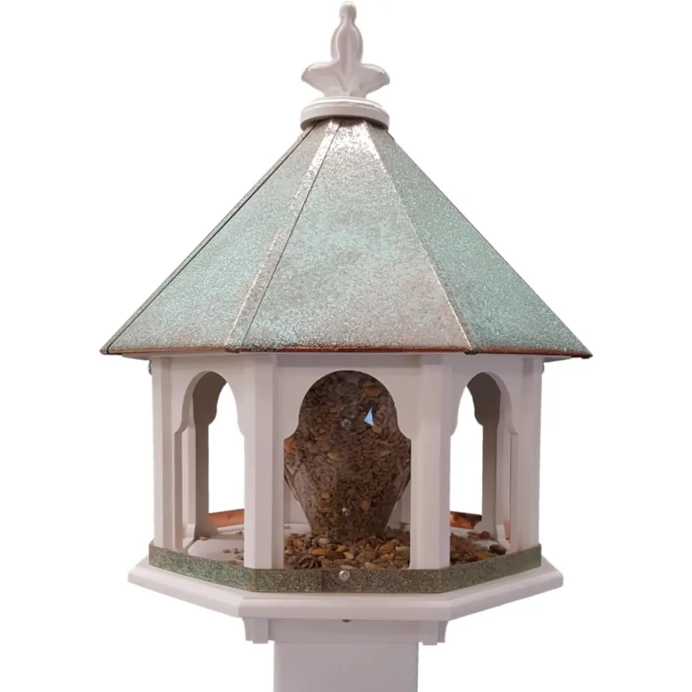 Octagon Wild Bird Feeder Solid Cellular PVC Patina Roof Made in The USA (SBF8V) (3.5" x 3.5" Mount)
Octagon Wild Bird Feeder Solid Cellular PVC Patina Roof Made in The USA (SBF8V) (3.5" x 3.5" Mount)