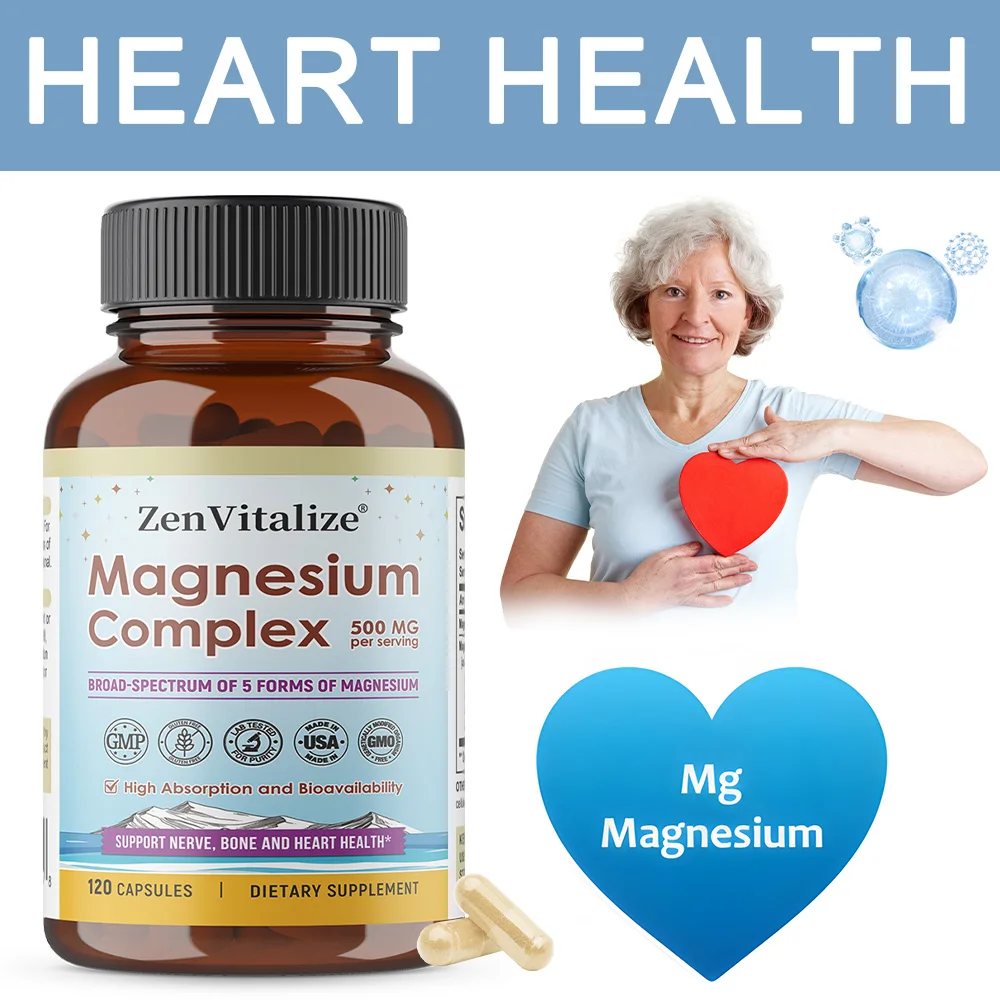 Магниевые комплексные капсулы — поддерживают мышцы, кости, здоровье сердца, улучшают сон, стресс и тревожность — 120 капсул
Магниевые комплексные капсулы — поддерживают мышцы, кости, здоровье сердца, улучшают сон, стресс и тревожность — 120 капсул