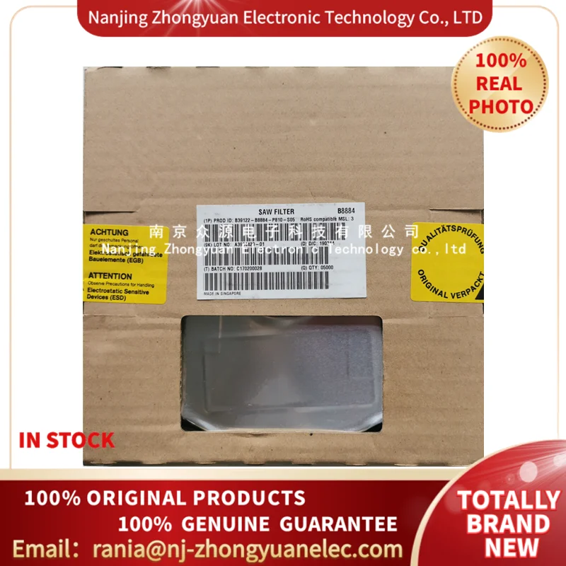 (1 Reel) B39122B8884P810 (10Reels+ 12%DISCOUNT) SAW FILTER/BAW FiILTERS /Qualcomm RF360 /100% ORIGINAL/ IN STOCK/FREE SHIPPING
(1 Reel) B39122B8884P810 (10Reels+ 12%DISCOUNT) SAW FILTER/BAW FiILTERS /Qualcomm RF360 /100% ORIGINAL/ IN STOCK/FREE SHIPPING