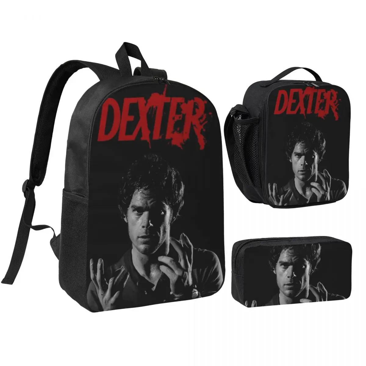 Movie Dexter Morgan Backpack Boys Girls BookBag School Bag Shoulder Bags 3ps Insulated Lunch Bag Pencil Case
Movie Dexter Morgan Backpack Boys Girls BookBag School Bag Shoulder Bags 3ps Insulated Lunch Bag Pencil Case