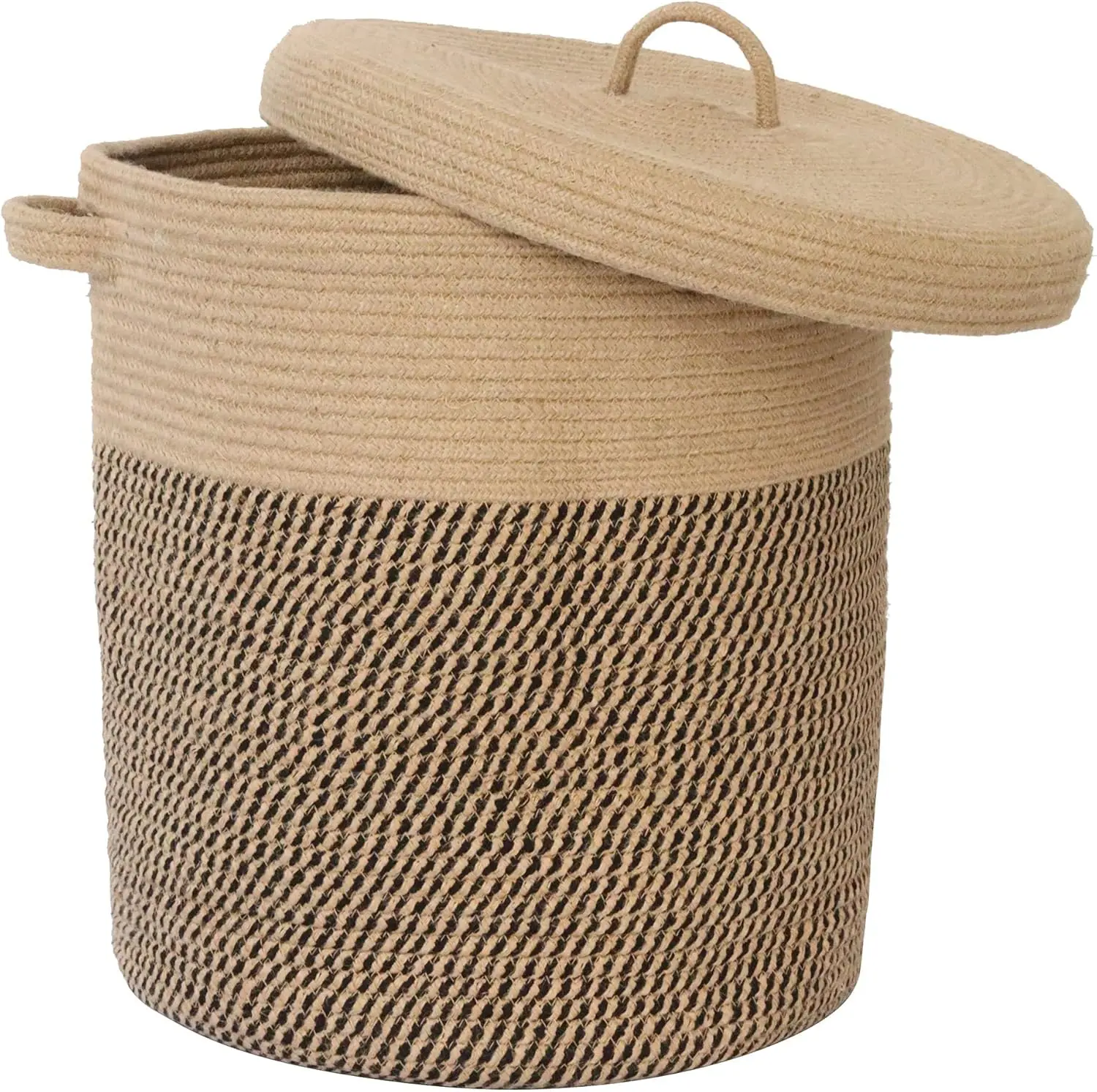Large 60L Woven Storage Basket with Lid, Jute Rope Hamper for Laundry Blankets Toys
Large 60L Woven Storage Basket with Lid, Jute Rope Hamper for Laundry Blankets Toys