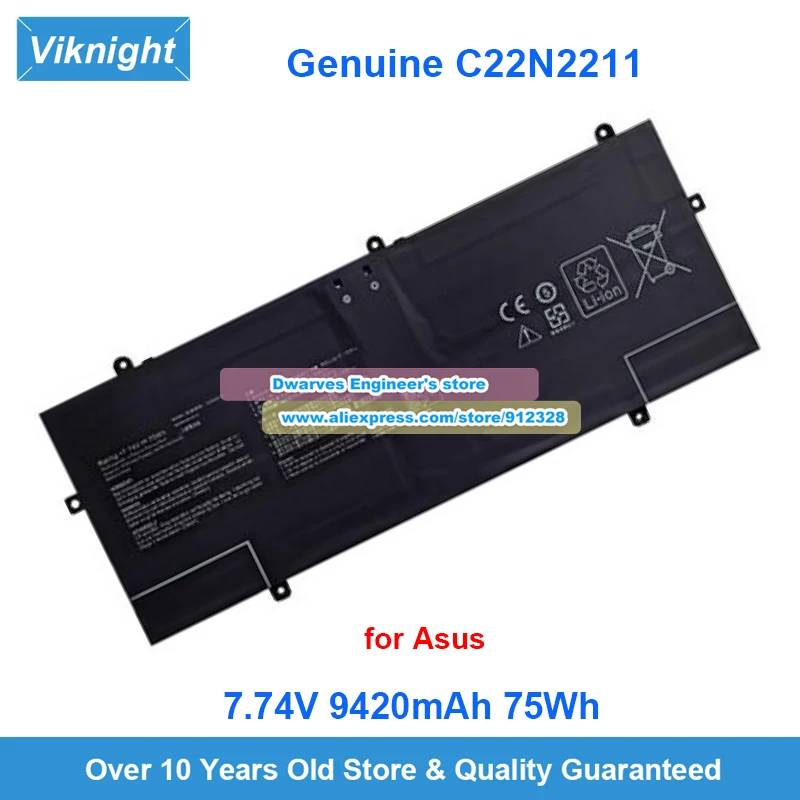 Genuine C22N2211 Battery 0B200-04400000 7.74V 9420mAh 75Wh for Asus Zenbook 14 2024 OLED UX3405 UX3405MA Q425MA Q425MA-U71TB
Genuine C22N2211 Battery 0B200-04400000 7.74V 9420mAh 75Wh for Asus Zenbook 14 2024 OLED UX3405 UX3405MA Q425MA Q425MA-U71TB