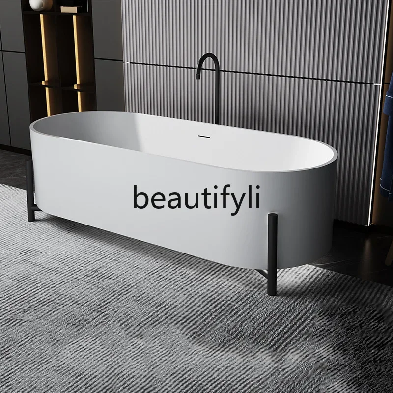 Vintage French artificial stone with bracket independent oval bathtub hotel homestay home
Vintage French artificial stone with bracket independent oval bathtub hotel homestay home