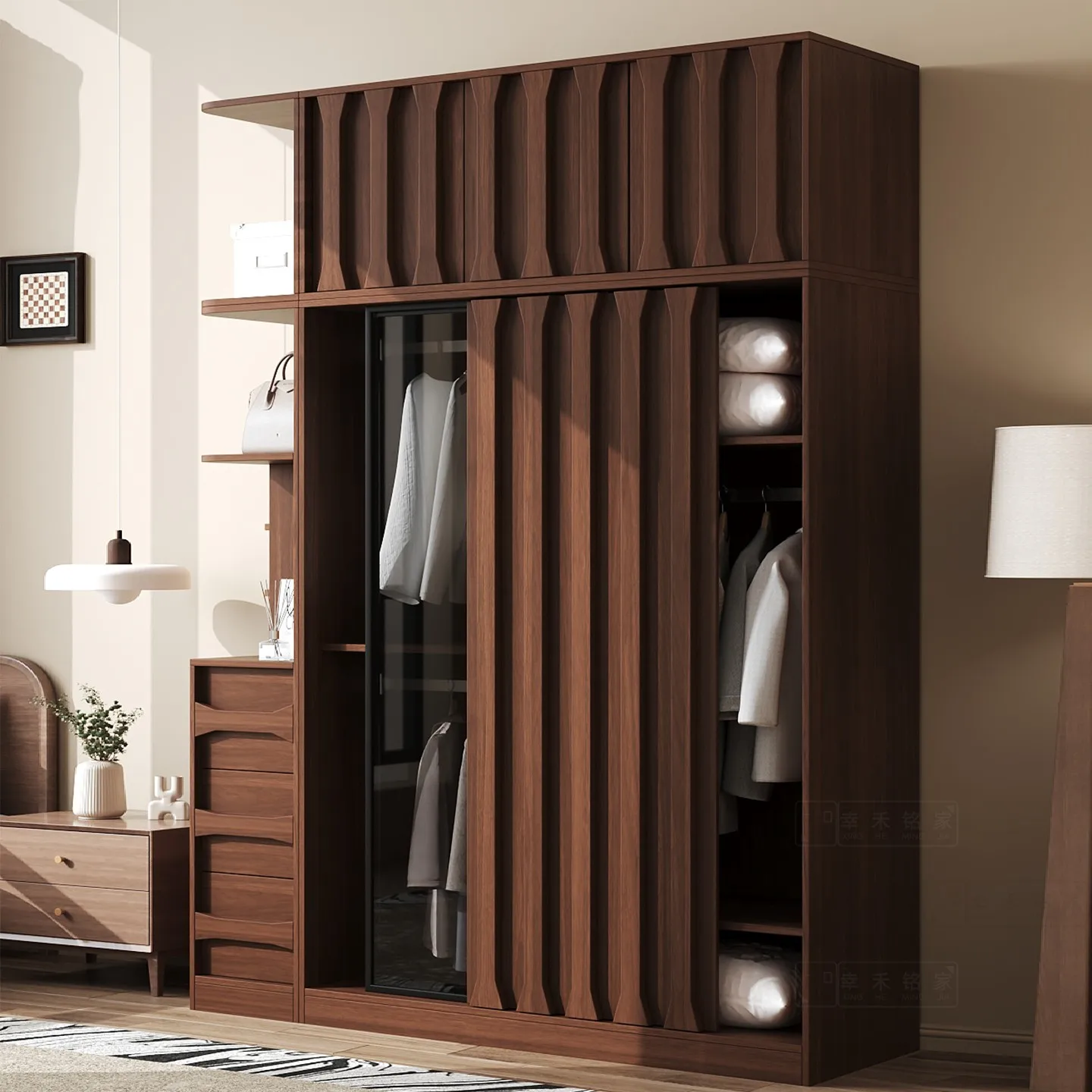 Vintage Style Home Solid Wood Wardrobe Bedroom Sliding Door Large Capacity Closet Wall-Mounted Storage Organizer
Vintage Style Home Solid Wood Wardrobe Bedroom Sliding Door Large Capacity Closet Wall-Mounted Storage Organizer