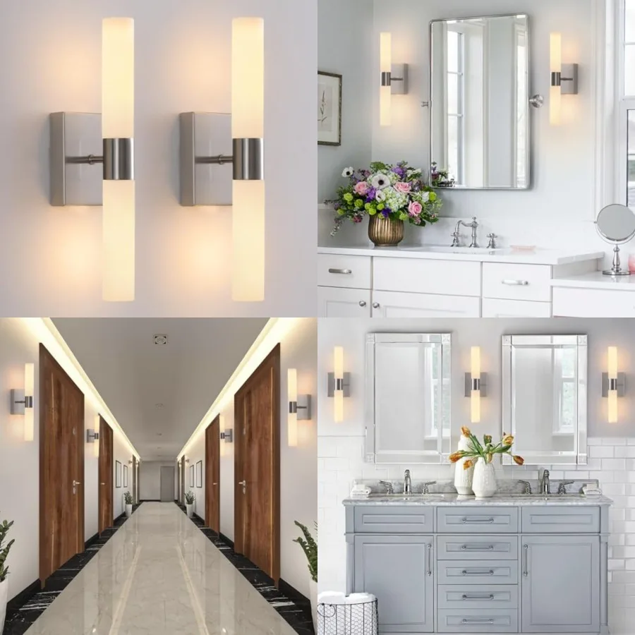KUZZULL Wall Sconces Set of Two Bathroom Sconces Wall Decor Set of 2 Modern Wall Light Fixtures Metal Sconces Wall Lighting wit
KUZZULL Wall Sconces Set of Two Bathroom Sconces Wall Decor Set of 2 Modern Wall Light Fixtures Metal Sconces Wall Lighting wit