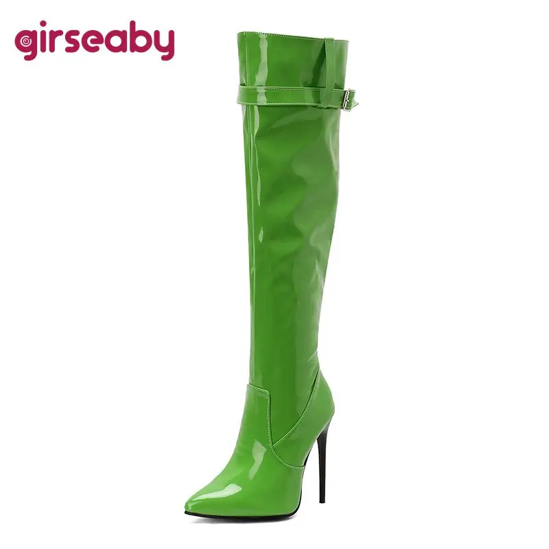 Girseaby пикантные женские сапоги до бедра с острым носком на шпильке 12 см на молнии с пряжкой ремня плюс размер 46 47 48 модная вечеринка выше колена Bota
Girseaby пикантные женские сапоги до бедра с острым носком на шпильке 12 см на молнии с пряжкой ремня плюс размер 46 47 48 модная вечеринка выше колена Bota